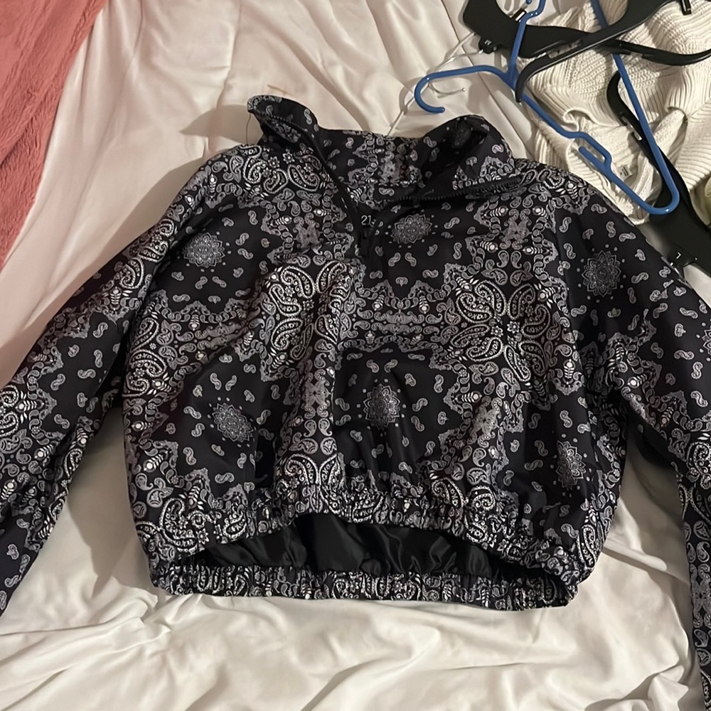 Quarter zip cropped windbreaker